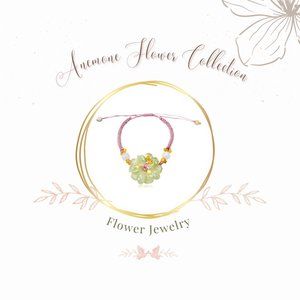 Unforgettable Anemone Flower Handmade Jade Bracelet